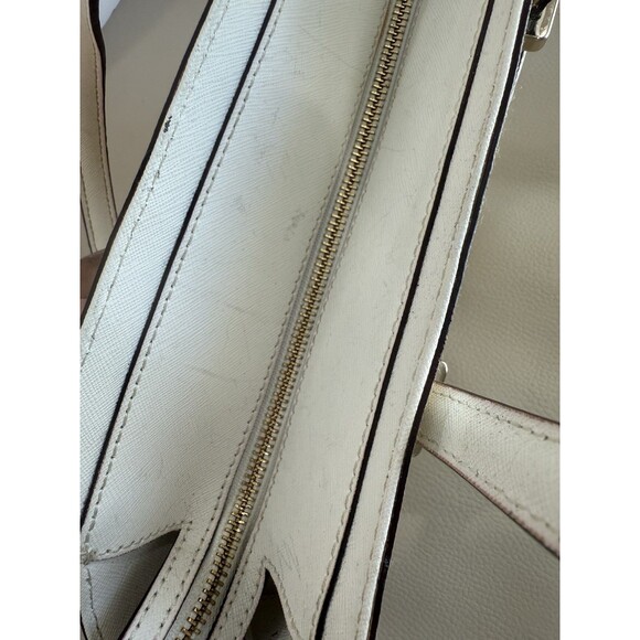 Kate Spade Cedar Street Straw Medium Tote Bag White Straps h - Picture 9 of 14